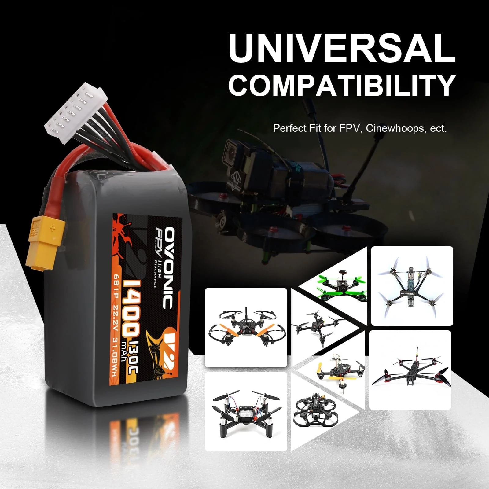 Ovonic 6S 1400mAh 130C LiPo Ak – Drone Backpack Bewertung und Preis
