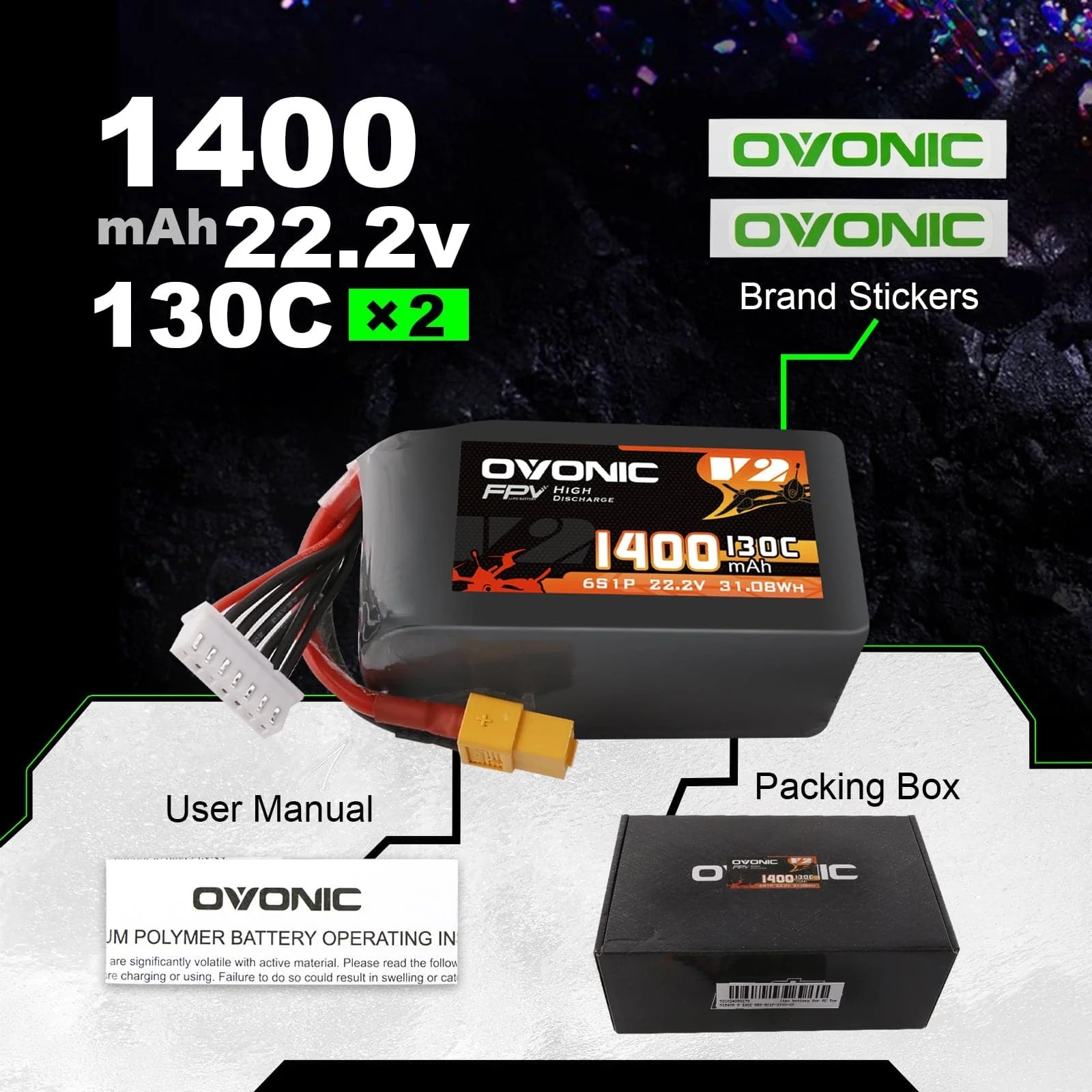 Ovonic 6S 1400mAh 130C LiPo Ak – Drone Backpack Bewertung und Preis