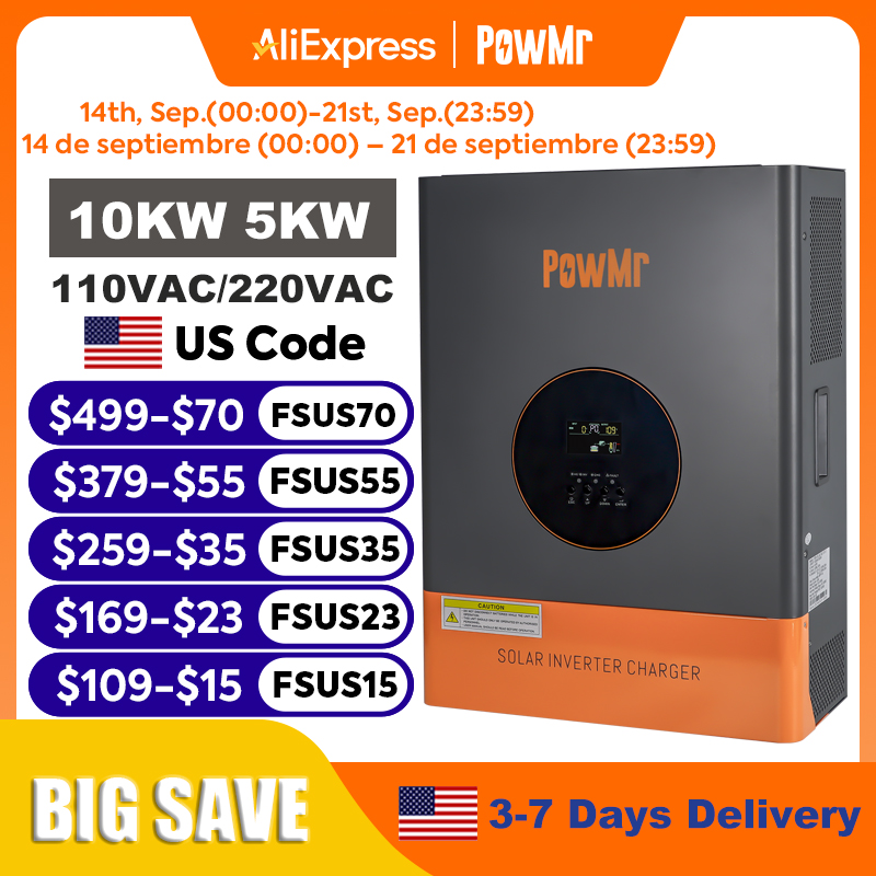 PowMr 10KW 5KW Split-Phase-Wec – Drone Solar Charger Bewertung und Preis